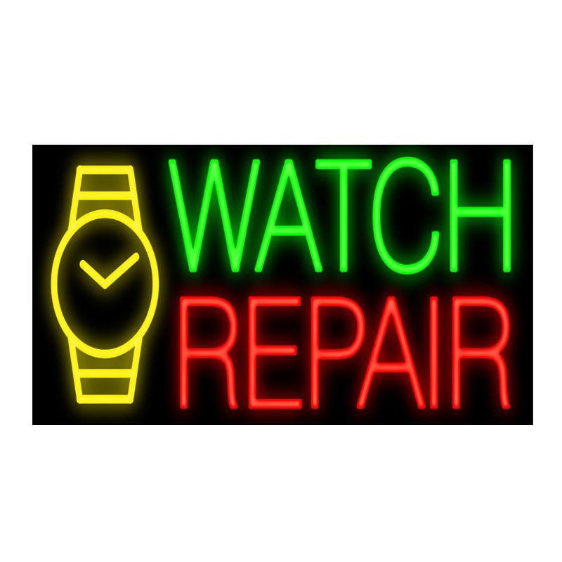 Изображение товара: Знак ремонта часов на заказ ручной работы из натурального стекла магазин коммерческая реклама украшения дисплей неоновые вывески 17 