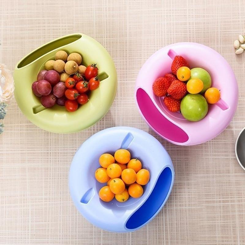 Изображение товара: Креативная миска, двухслойный контейнер для сухих фруктов, закусок, семян, контейнер для телефона, пластиковая коробка для хранения, органайзер для ювелирных изделий