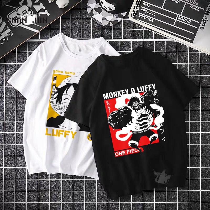 Изображение товара: Футболка Luffy Zoro Мужская цельная, крутая хлопковая черная рубашка с коротким рукавом в стиле японского аниме, летняя уличная одежда, топы