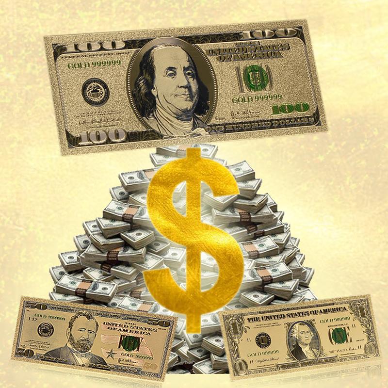 Изображение товара: WR красочные американские банкноты из золотой фольги, американские Поддельные Банкноты 100 долларов, банкноты сбор бумажных денег для украшения дома, подарок