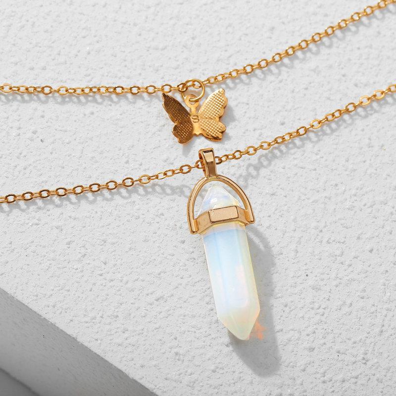 Изображение товара: Женское Ожерелье-подвеска kissme, Золотое многослойное ожерелье из сплава с маленькими бабочками, модное ювелирное изделие