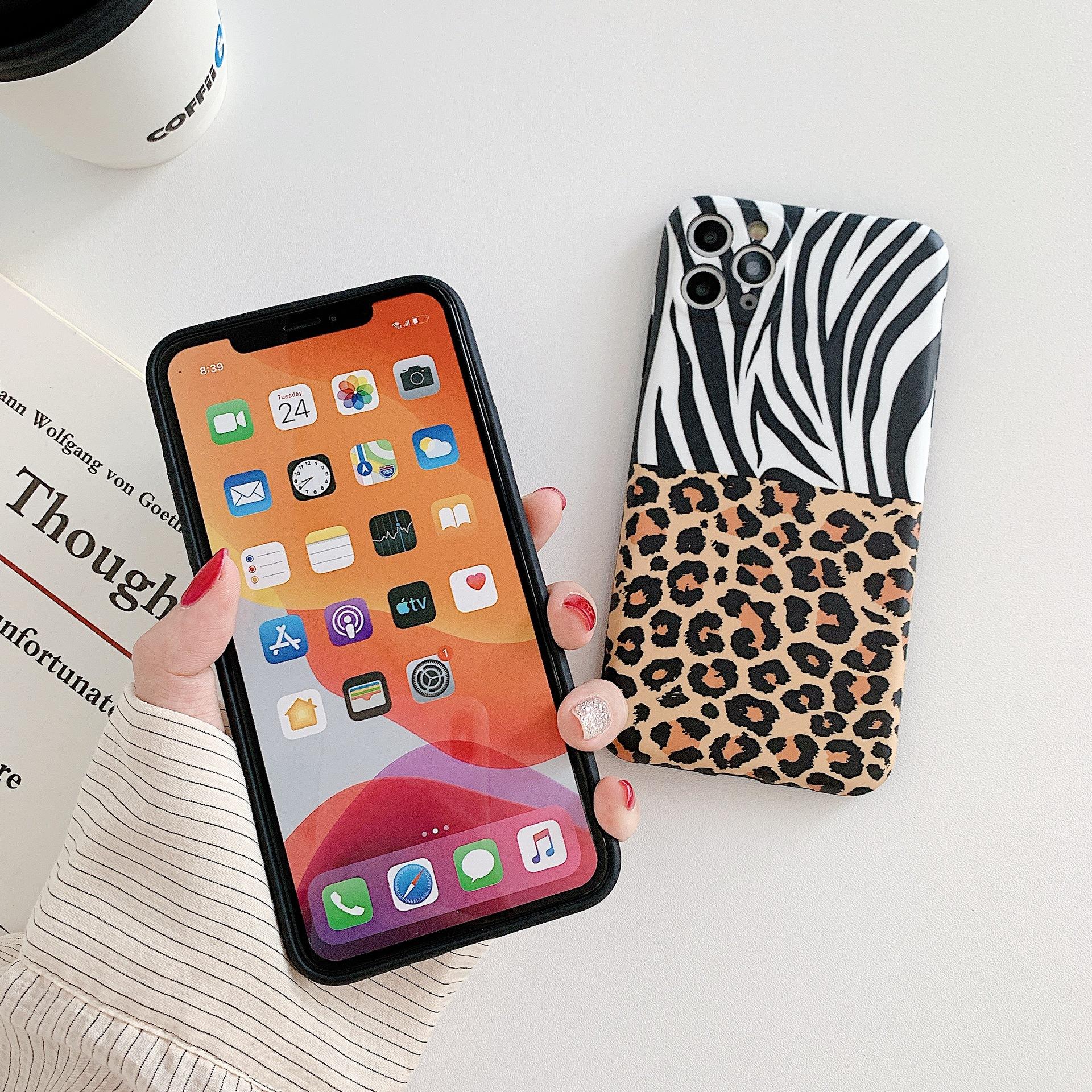 Изображение товара: Чехол для телефона в стиле ретро с леопардовым принтом для iPhone 11 Pro X XR XS Max 7 8 Plus SE2 милый чехол с рисунком зебры в полоску жирафа