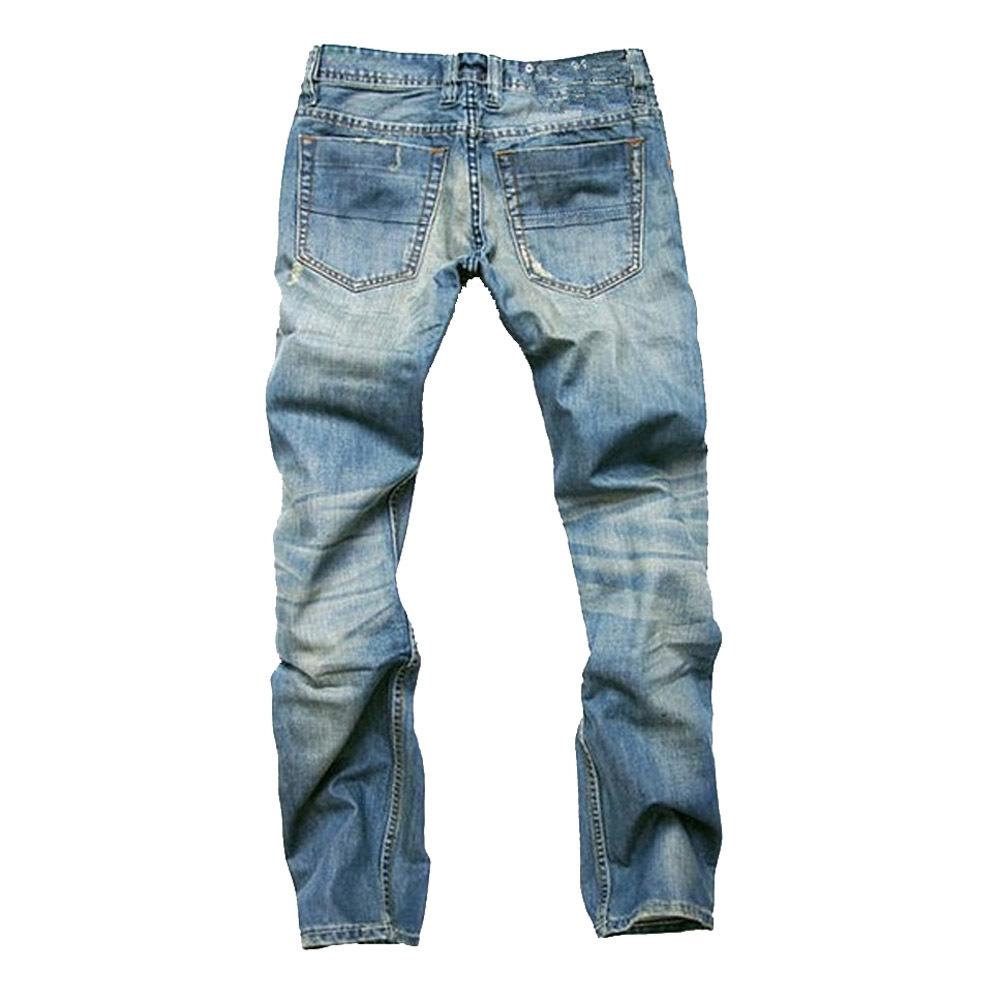 Изображение товара: Новые брендовые классические джинсы Для мужчин длинные брюки скинни рваные синие джинсы masculino Повседневное джинсовые штаны размера плюс 42