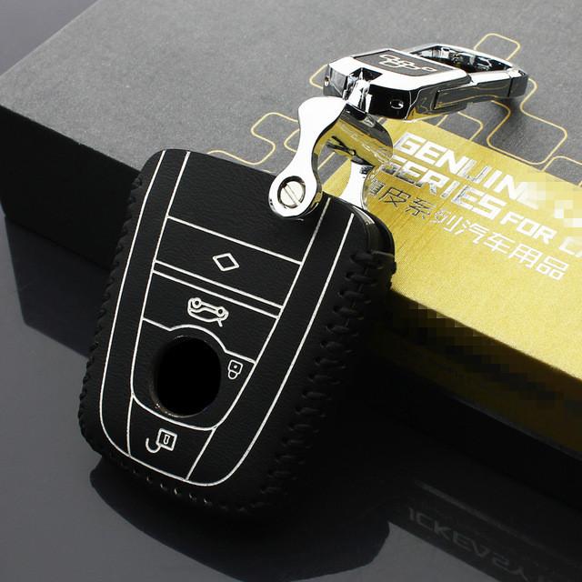 Изображение товара: LUCKEASY чехол для смарт-ключей BMW i3 i8 2014-2017, кожаный чехол с дистанционным управлением