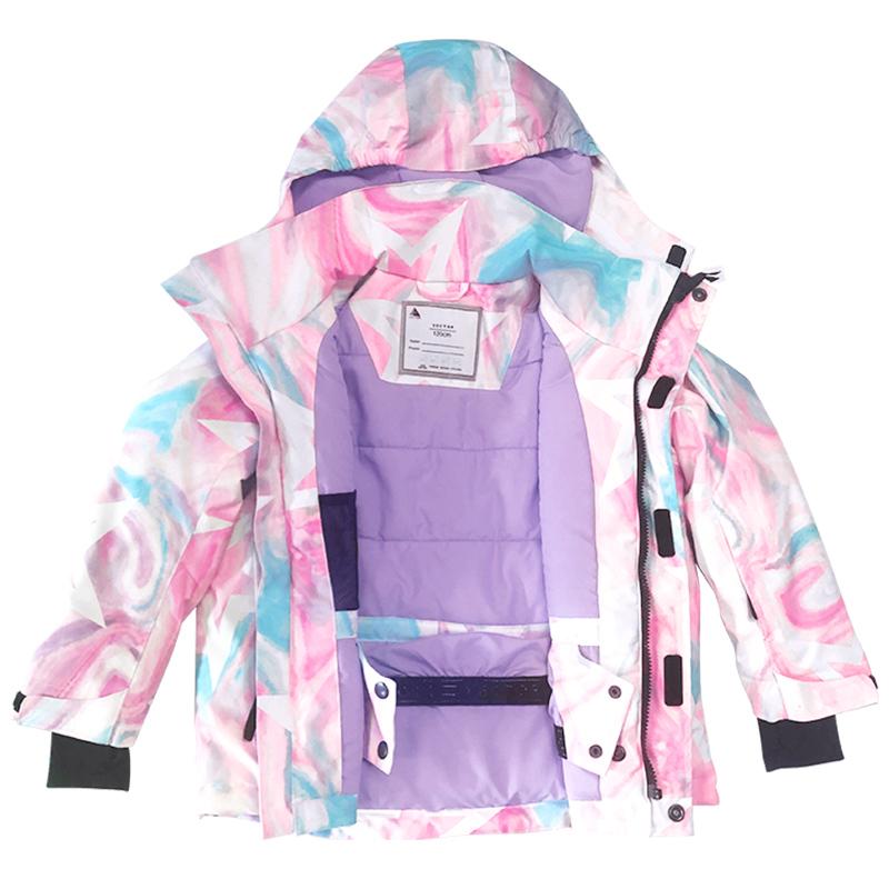 Изображение товара: Лыжная куртка для детей, водонепроницаемая, для катания на лыжах, сноуборде, лыжные штаны, для мальчиков, зимняя Лыжная куртка, зимние штаны-20-30 градусов