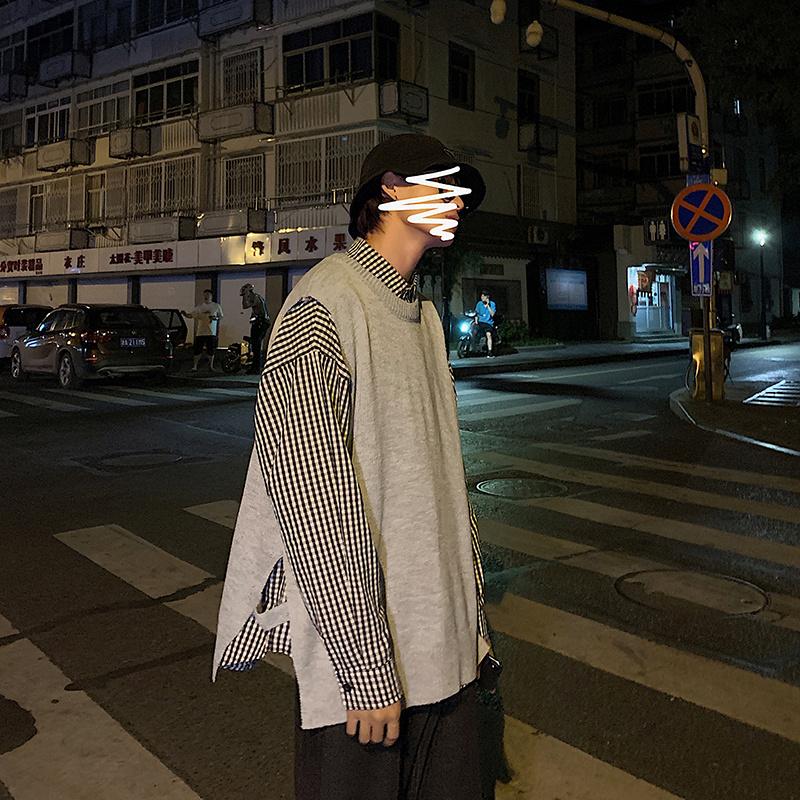 Изображение товара: Новинка Осень 2020, шерстяной жилет, мужской свободный и универсальный модный вязаный свитер в Корейском стиле, жилет, трендовая куртка