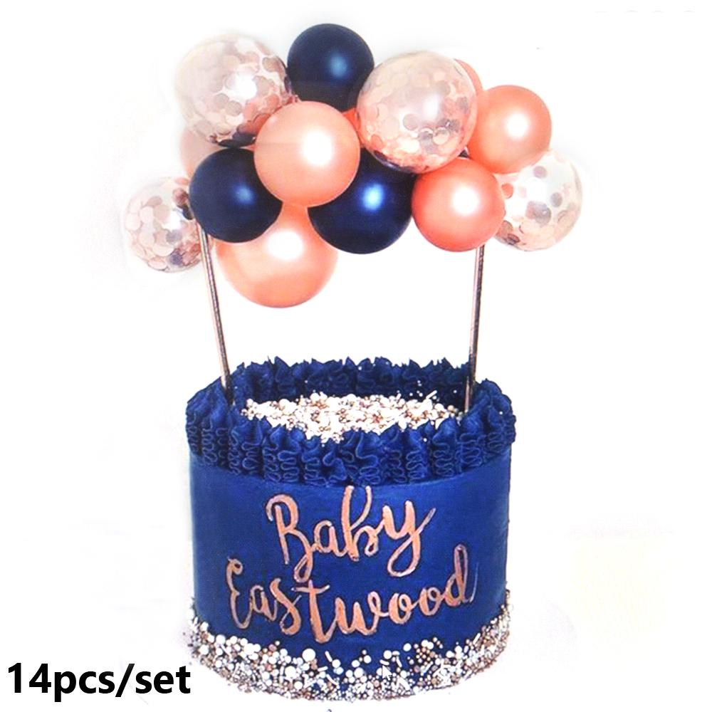 Изображение товара: Креативные воздушные шары для вечерние, 14 шт./компл., торт комплект экстракласса, день рождения, украшение для торта, Свадебный декор