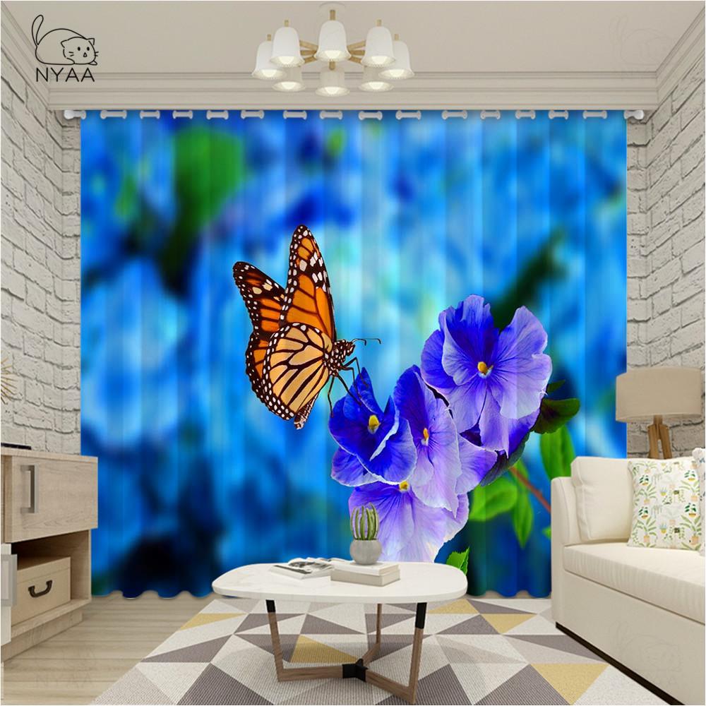 Изображение товара: Затемняющие шторы в китайском стиле с градиентными птицами и бабочками для гостиной, шторы для спальни, цветочные шторы