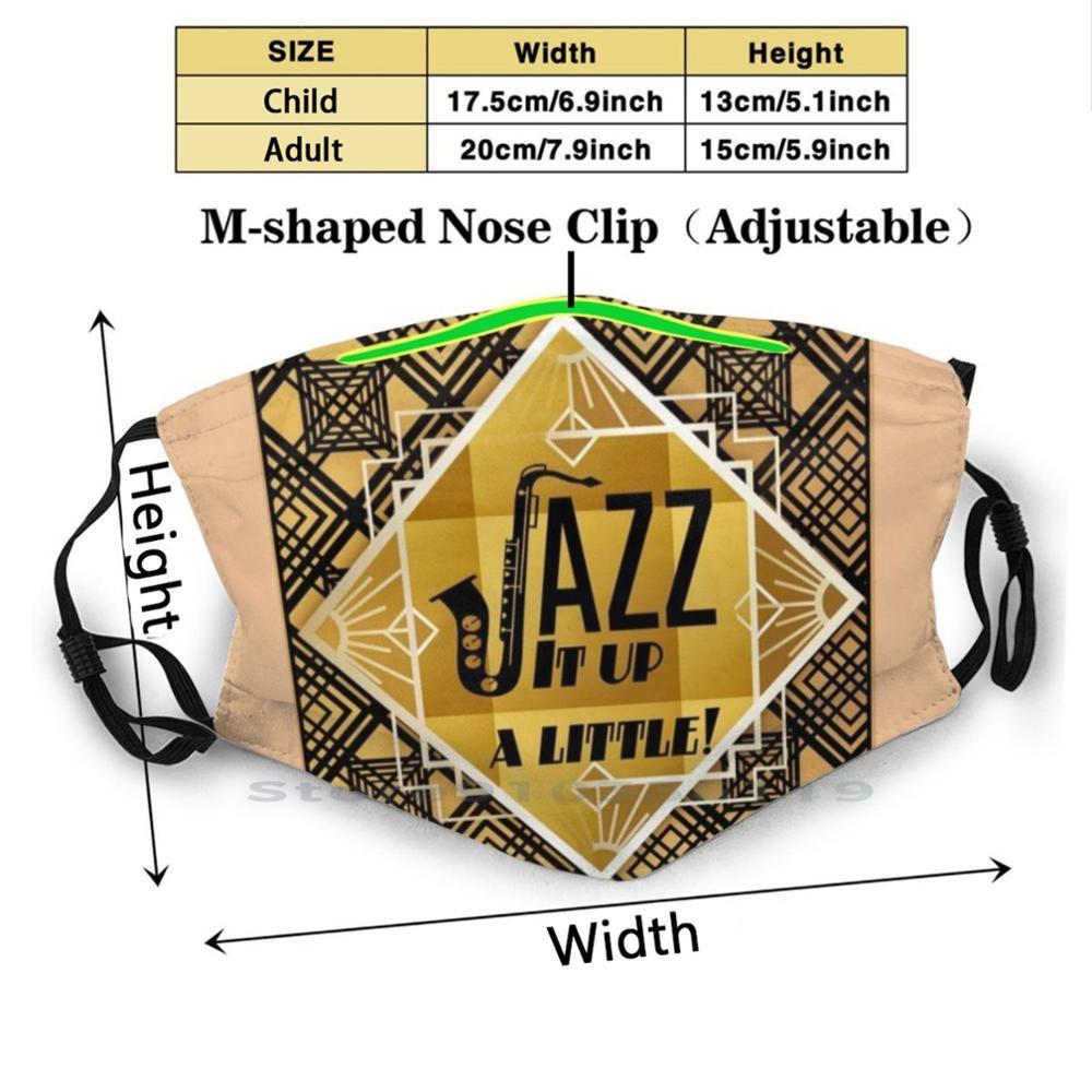 Изображение товара: Джаз это немного! Многоразовая маска для рта Pm2.5 с фильтром для самостоятельной сборки, детская маска Sax Jazz It Up немного модная