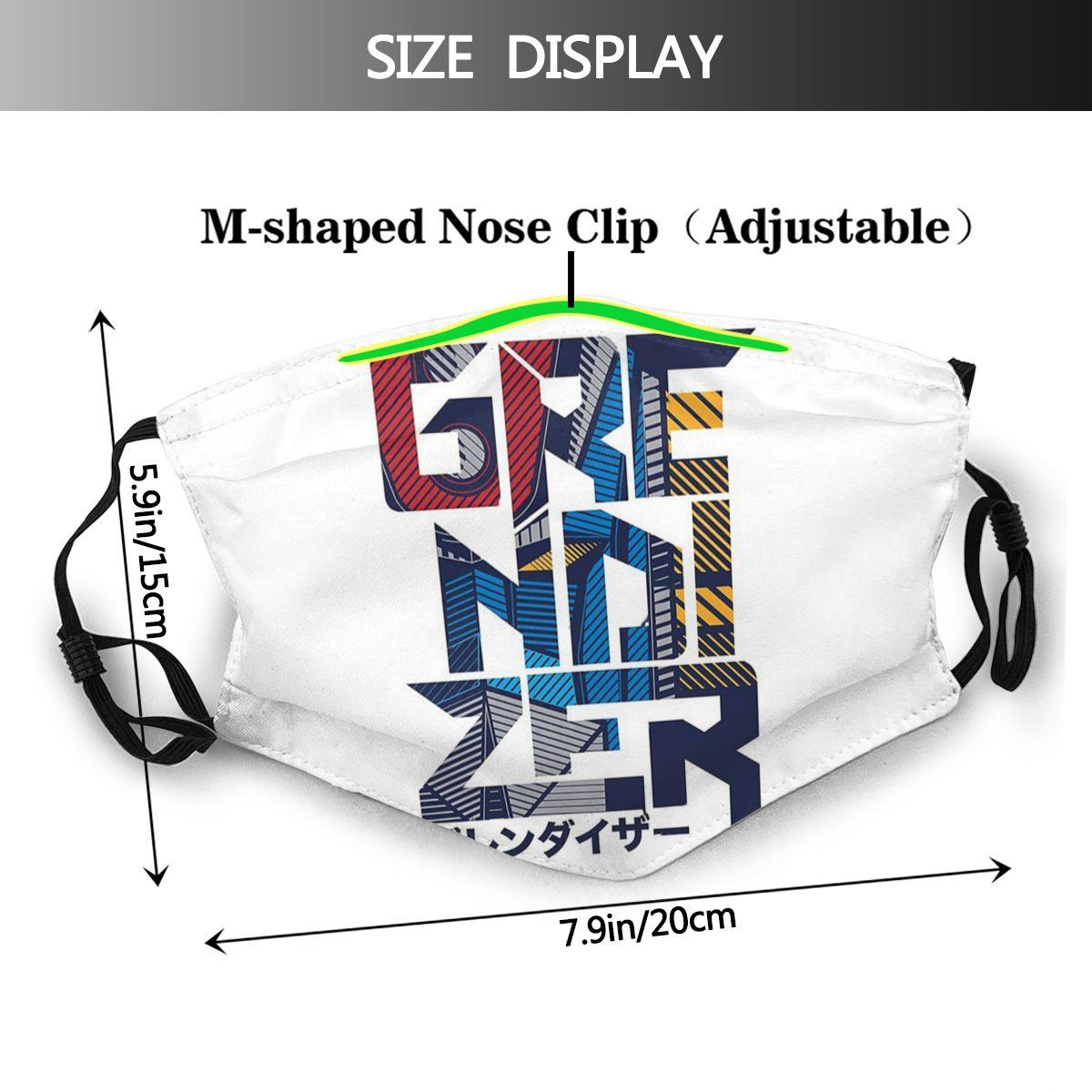 Изображение товара: Многоразовая японская модная маска для лица Goldrake grenz Goldorak Ufo Robot с фильтрами и защитой от ветра и пыли