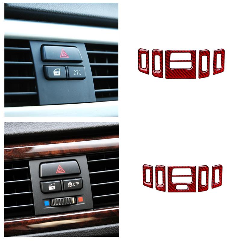 Изображение товара: Автомобильная углеродная волоконная центральная консоль, рамка для кондиционера, декоративная наклейка для BMW 3 серии E90 E92 E93 2005-2012