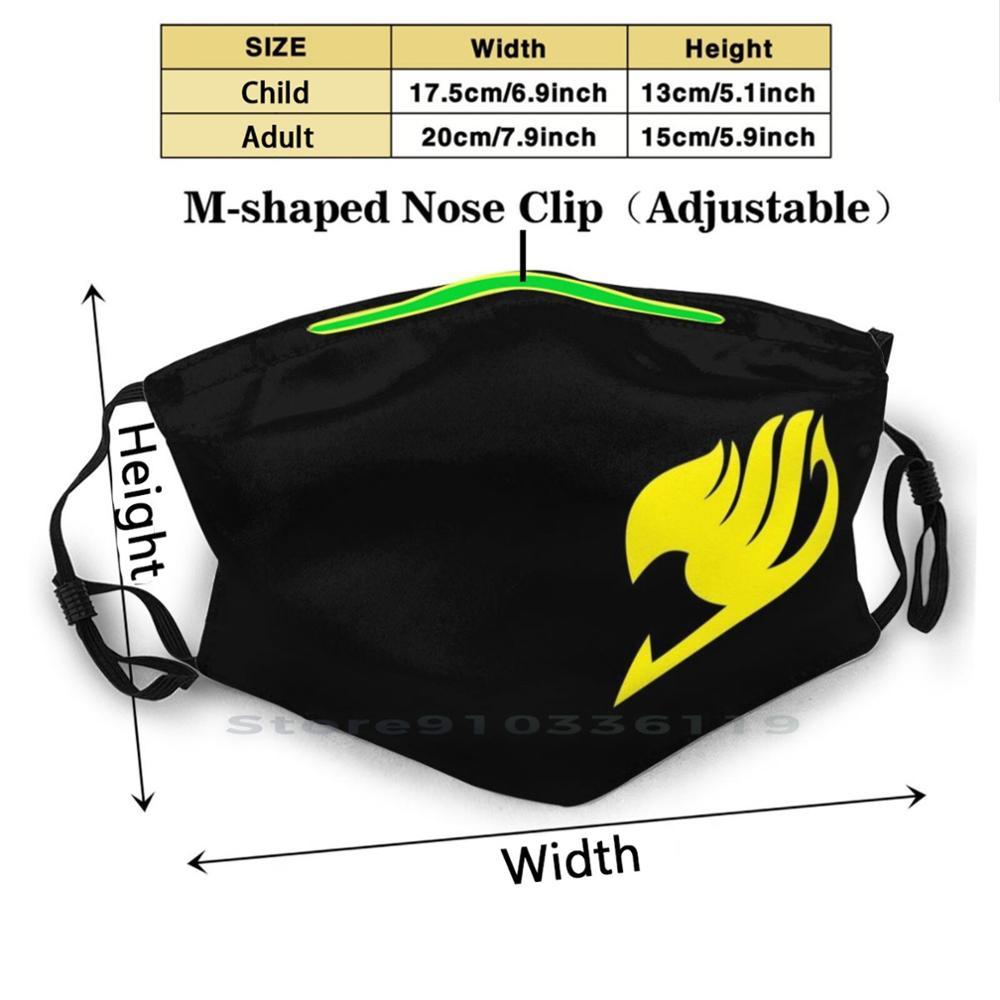 Изображение товара: Многоразовая маска Pm2.5 с рисунком символа хвоста феи, фильтровальная маска для лица для детей, сказочный хвост, логотип сказочного хвоста (Гильдия), сказочный хвост Natsu
