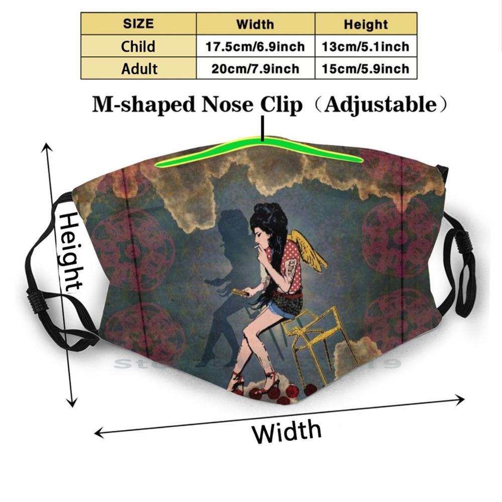 Изображение товара: Многоразовая маска для рта Pm2.5 с фильтром «сделай сам», детская маска с принтом в виде души, музыкальная, розовая, красная, ретро, винтажная, поп-арт