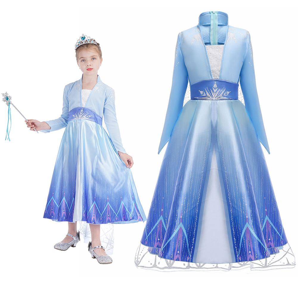 Изображение товара: Платье Анны и Эльзы для девочек, платье принцессы Снежной Королевы для косплея, костюм для девочек, детская одежда, детское платье для Хэллоуина