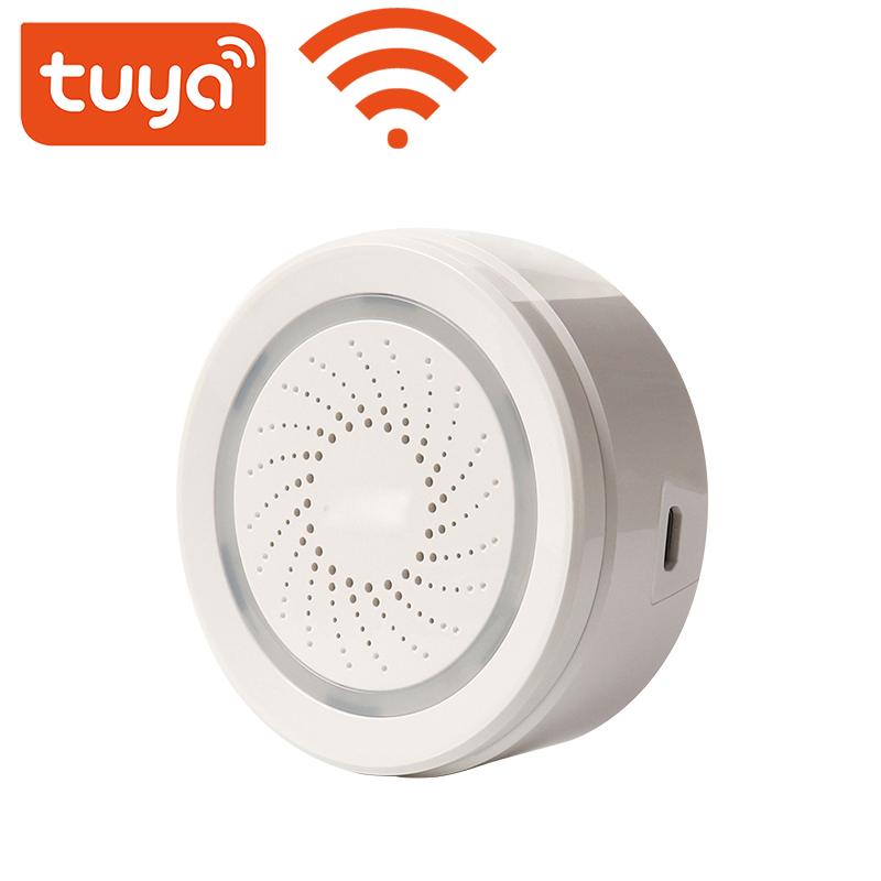 Изображение товара: Беспроводная звуковая сигнализация Tuya с Wi-Fi и датчиком, 100 дБ, система домашней безопасности, Alexa Google IFTTT