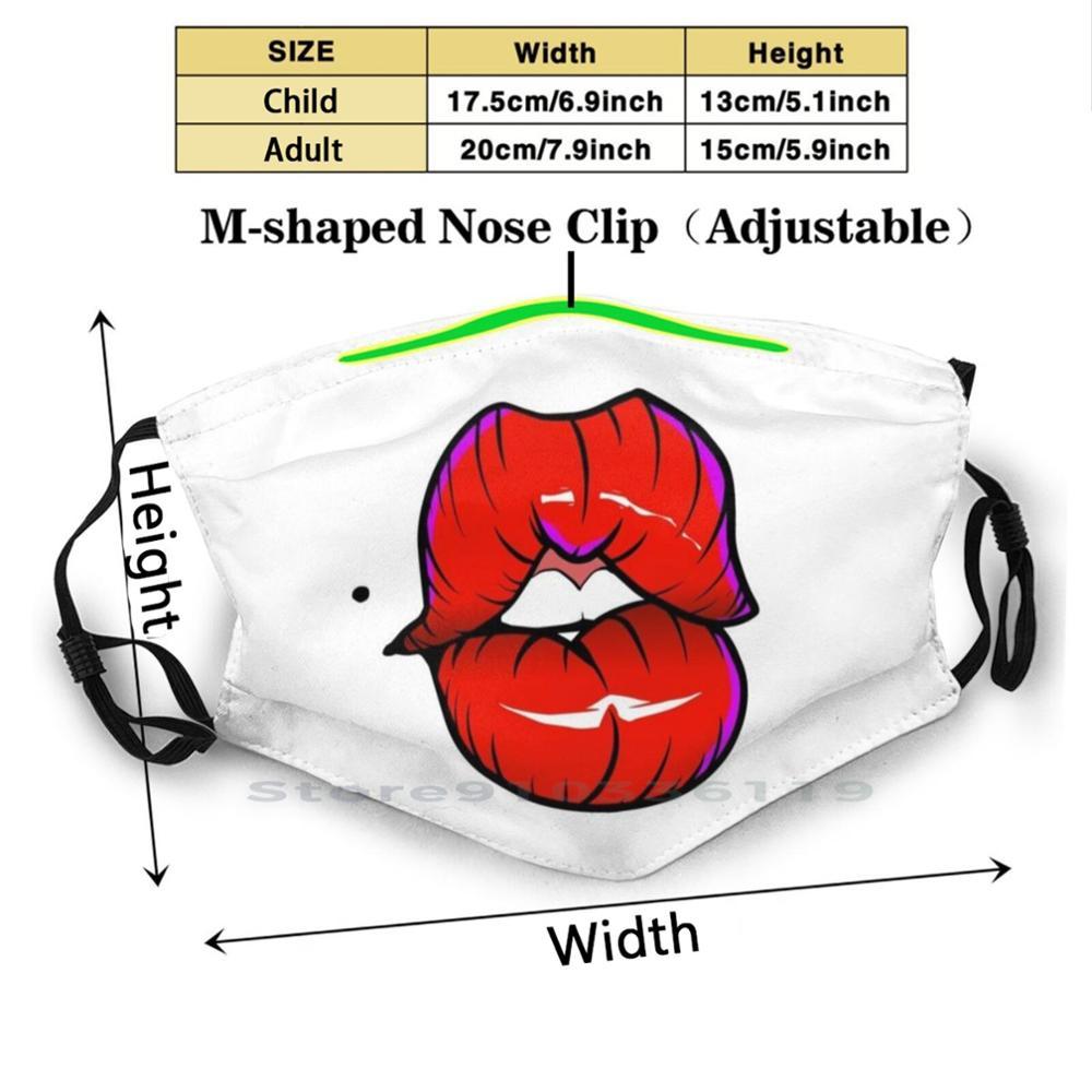 Изображение товара: Губы рот дизайн Пылезащитный фильтр смываемая маска для лица дети губы рот Facemask красный комический Роб красочные