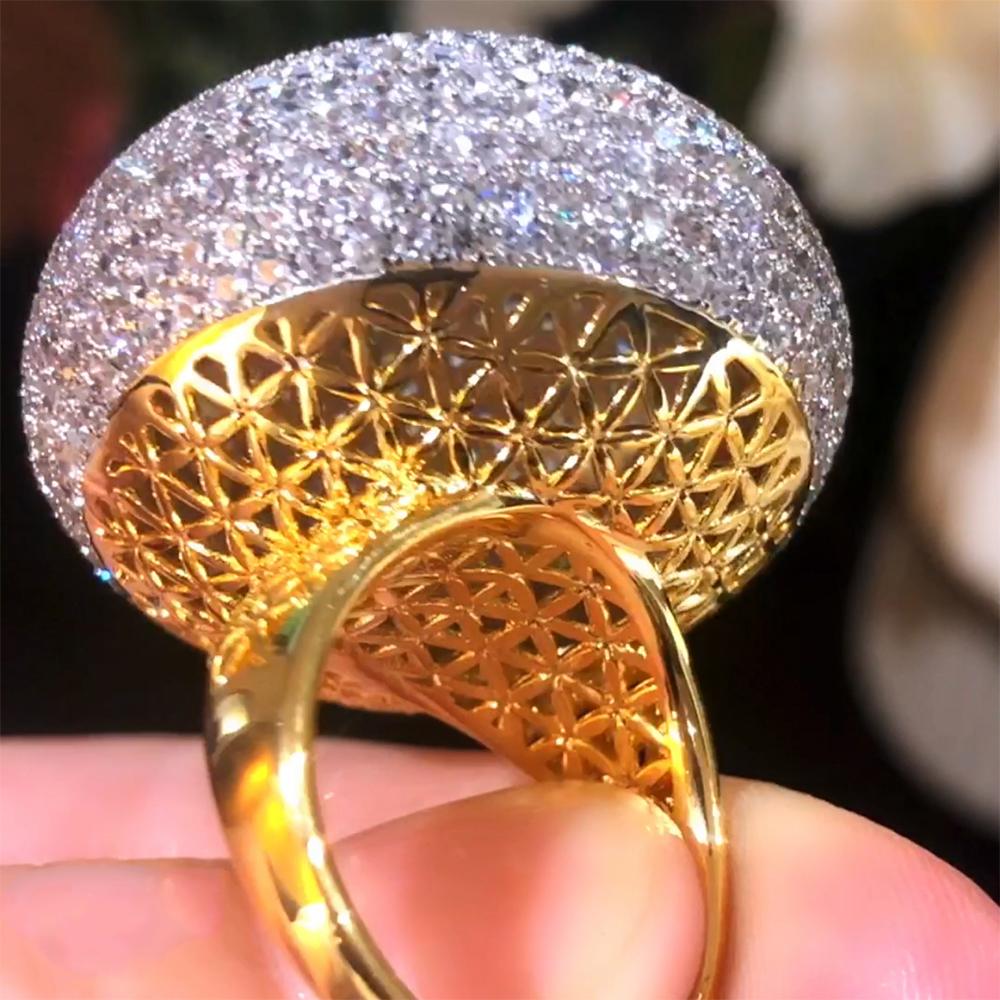 Изображение товара: Missvikki новые высококачественные дизайнерские роскошные большие круглые кольца из фианита для помолвки Дубай Naija Свадебные кольца ювелирные изделия