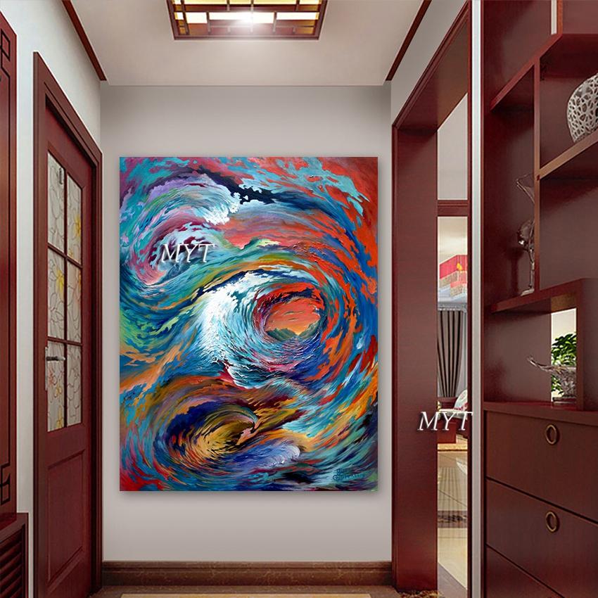 Изображение товара: Картина маслом на холсте для декора комнаты, современная абстрактная картина большого размера ручной работы без рамки, 100%