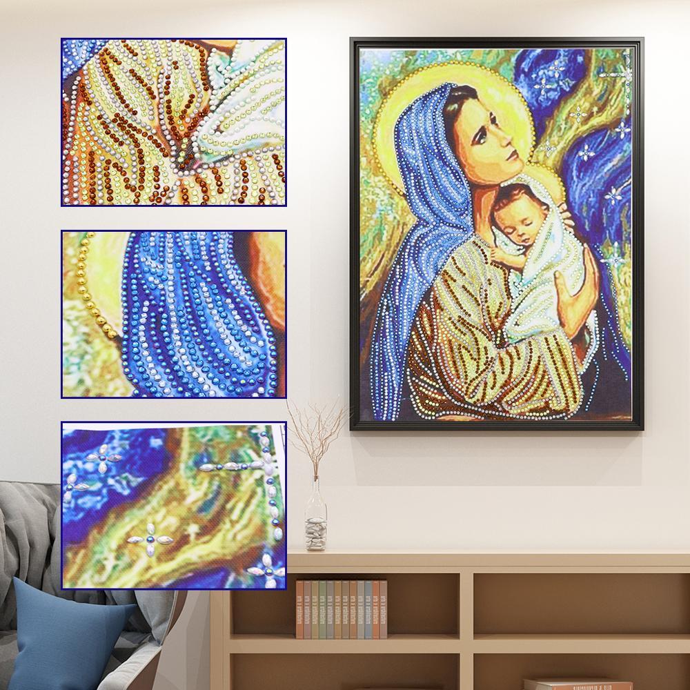 Изображение товара: Алмазная 5D картина «сделай сам» для матери и ребенка, вышивка крестиком специальной формы, стразы для вышивки