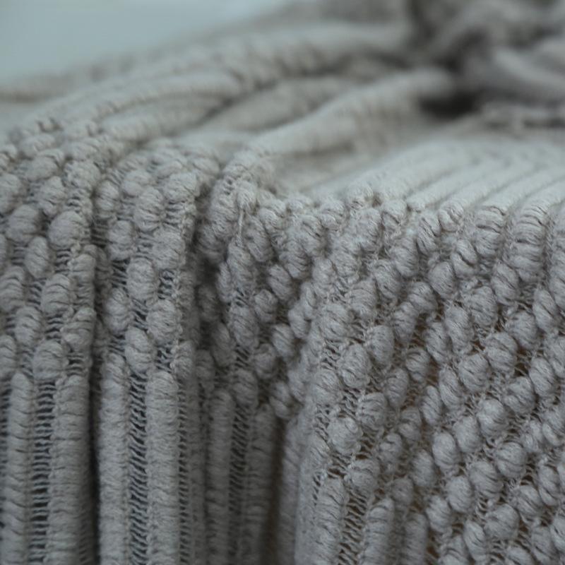Изображение товара: Нордическое вязаное одеяло 130 х150 см, дорожное одеяло с кисточками, однотонное одеяло для кровати, дивана, домашний текстиль, кондиционер, одеяло s