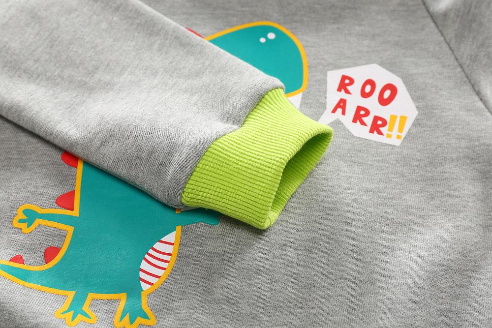 Изображение товара: Детский свитер с объемным рисунком динозавра осенний теплый свитер с капюшоном и длинными рукавами для маленьких мальчиков Новинка осени 2020