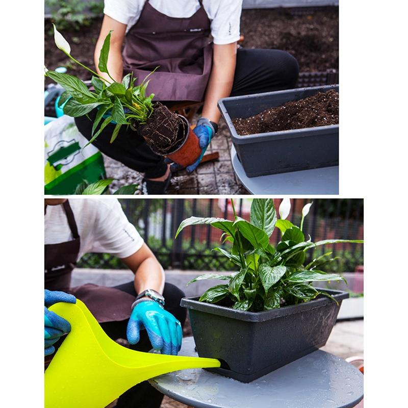 Изображение товара: 2 упаковки самополивочных плантаторов прямоугольный горшок для растений, современный декоративный цветочный горшок/оконная коробка для всех домашних растений