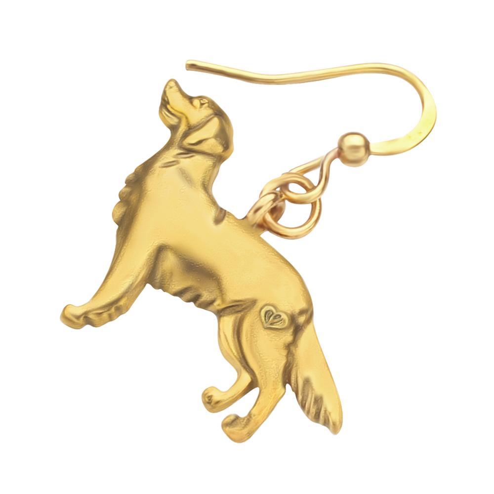 Изображение товара: WEVENI Metal Antique Gold Plated Golden Retriever Dog Earrings Cute Animal Dangle Drop Jewelry For Kids Girls Trendy Gift Charms