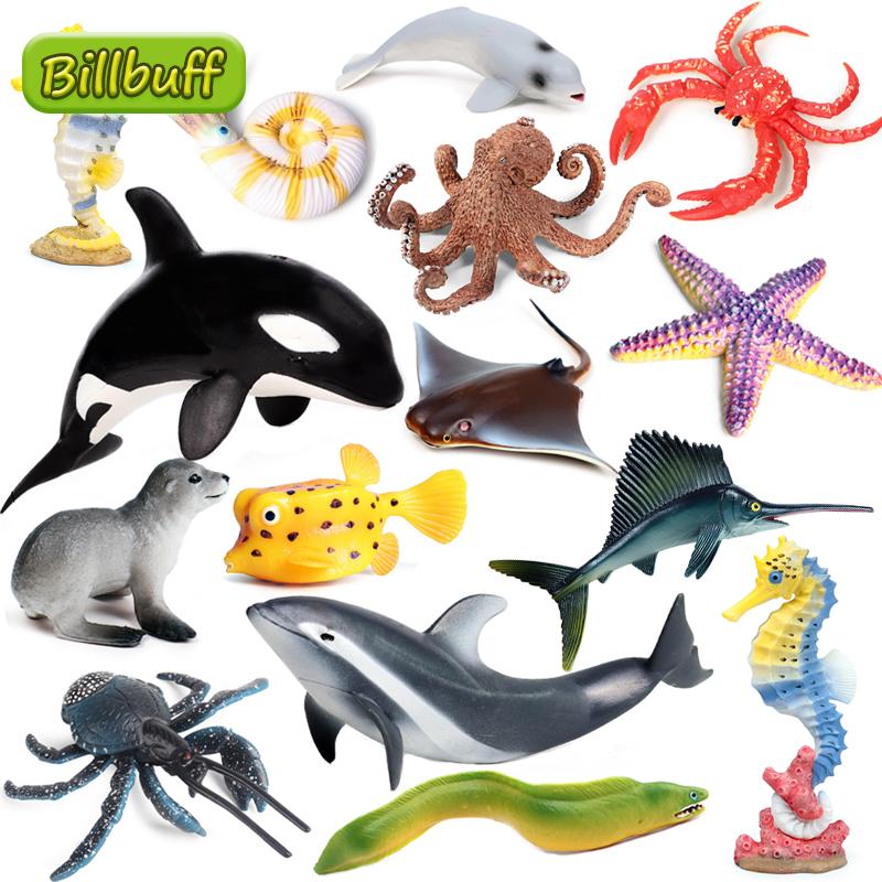 Изображение товара: Модель из серии «океанские животные», экшн-фигурки, миниатюрные Обучающие Развивающие игрушки, подарок для детей