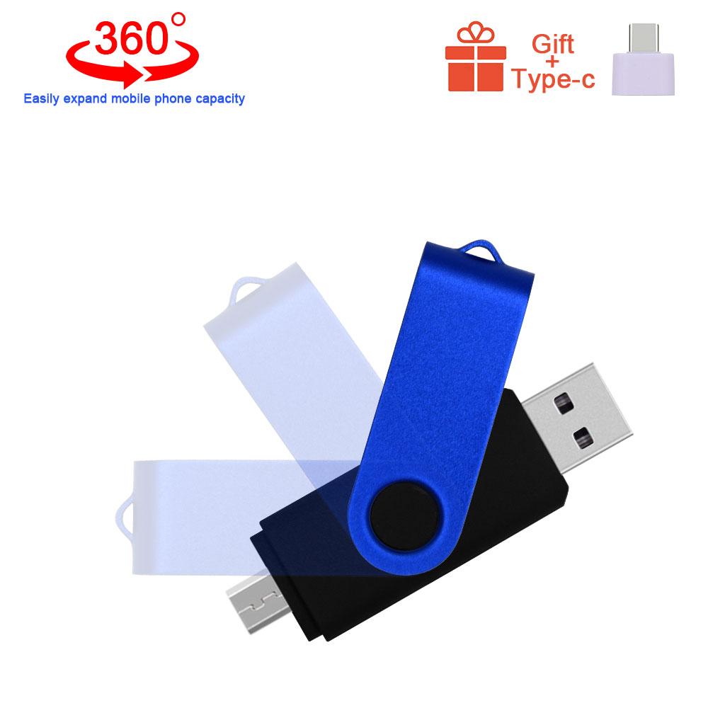Изображение товара: 50 шт./лот высокоскоростной USB флеш-накопитель OTG флеш-накопитель 128 Гб 64 ГБ 32 ГБ 8 ГБ Флешка флэш-диск для Android Micro/PC Бесплатный логотип