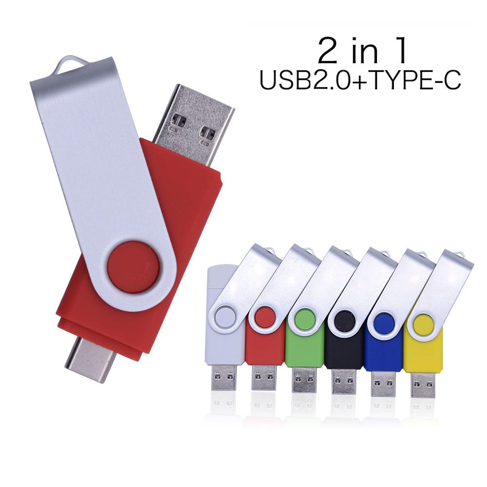Изображение товара: 30 шт./лот USB флеш-накопитель USB2.0 Type-C 32 Гб 64 ГБ 4 ГБ карта памяти 8 Гб 16 Гб Флешка 128 ГБ Флешка Бесплатный Пользовательский логотип для свадьбы