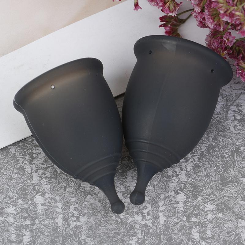 Изображение товара: Многоразовая силиконовая менструальная чаша, медицинская женская менструальная чаша черного цвета, менструальная чаша для женщин, Женская гигиена