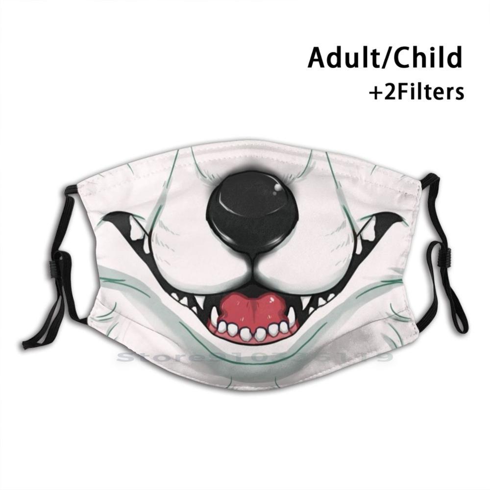 Изображение товара: Многоразовая маска для лица Arctic Fox с фильтрами, детская пушистая лисица, лепка, лиса, пушистая маска