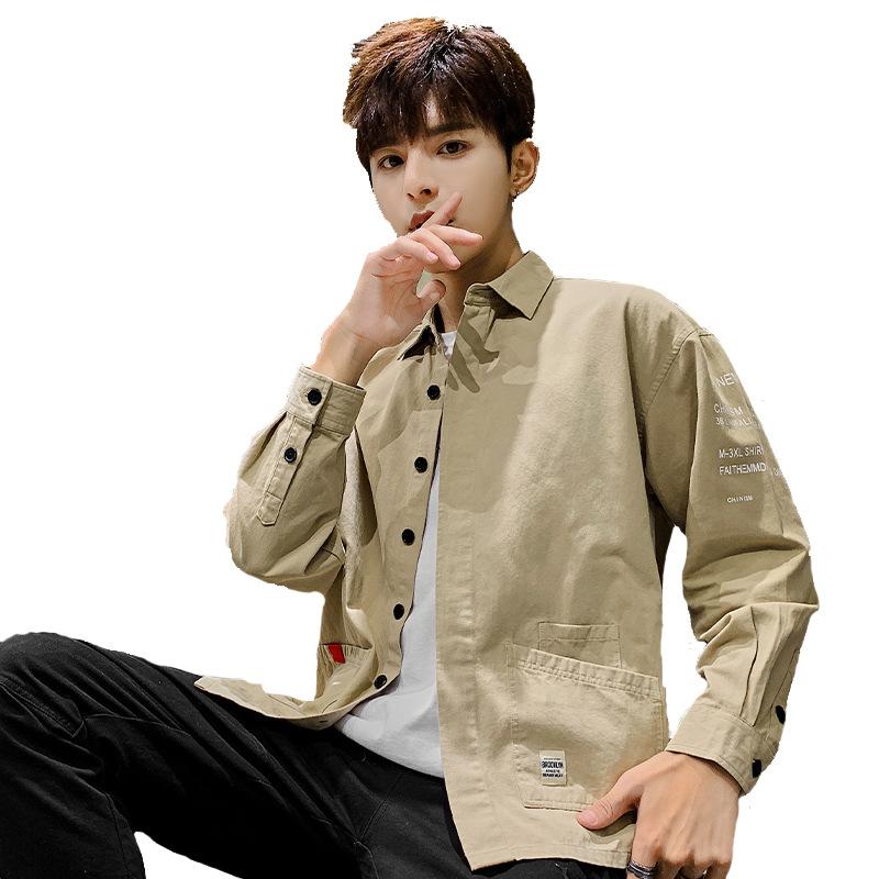 Изображение товара: Рубашка мужская с двумя карманами, модная сорочка с принтом персонажа, Повседневная Уличная одежда, осень