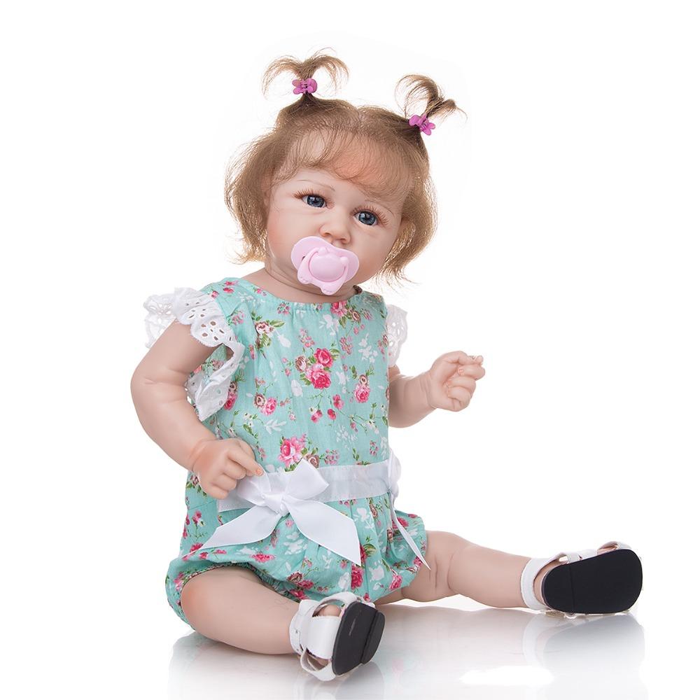 Изображение товара: Кукла реборн силиконовая, милая Реалистичная кукла-младенец, для купания, игрушка в подарок, 57 см