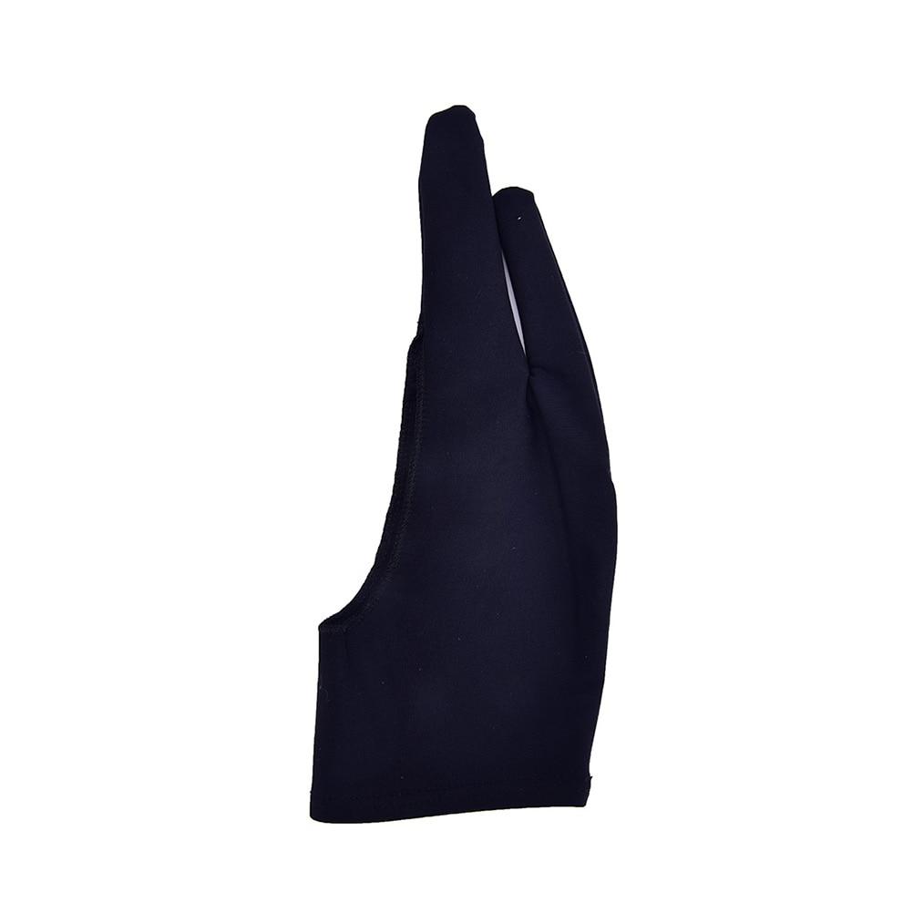 Изображение товара: Черная противообрастающая перчатка с 2 пальцами, как для правой, так и для левой руки художника, для любого графического планшета