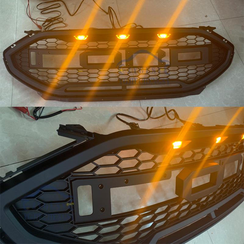 Изображение товара: Подходит для Edge 2019 2020 гоночные грили Высокое качество ABS сотовая сетка со светодиодной подсветкой Передняя средняя решетка