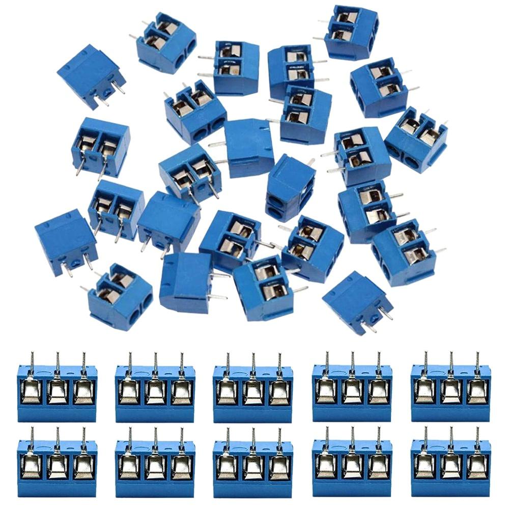 Изображение товара: 60 шт. 5 мм Шаг 2 Pin и 3 Pin PCB Крепление винтовой клеммный блок разъем для Arduino (50x2 Pin, 10x3 Pin)