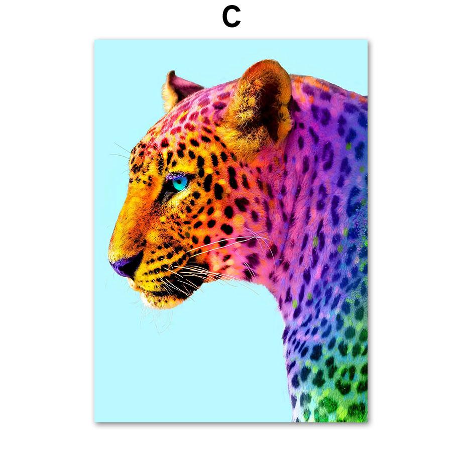 Изображение товара: Красочный лев тигр медведь Фламинго собака настенная Картина на холсте скандинавские постеры и принты настенные картины для декора гостиной