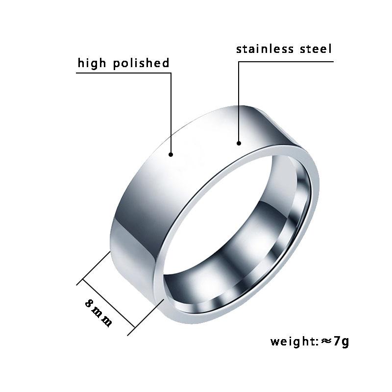 Изображение товара: Кольца из нержавеющей стали для женщин, простые аксессуары, вращающиеся в горах, парные кольца, подарок, черные кольца 8 мм