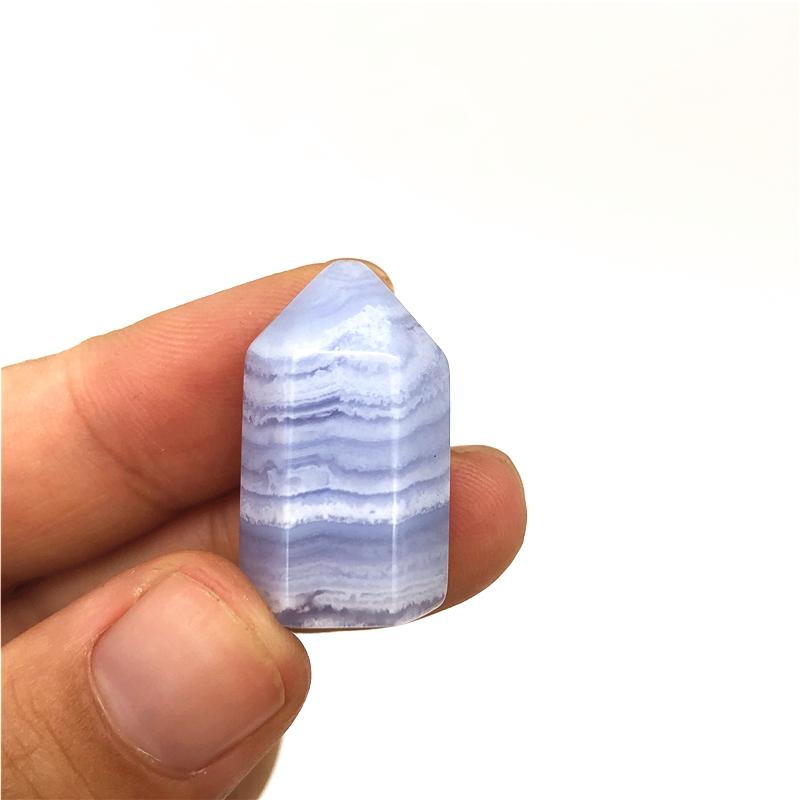 Изображение товара: Прямая поставка, 1 шт., натуральное миниатюрное синее кружево, агат, кристалл, минеральное украшение, лечебная палочка, домашний декор, натуральные камни и кристалл