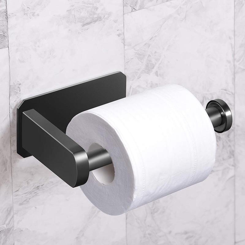 Изображение товара: Держатель для туалетной бумаги самоклеющийся кухонный держатель для туалетной комнаты держатель для туалетной бумаги без сверления для ванной палки на стене из нержавеющей стали