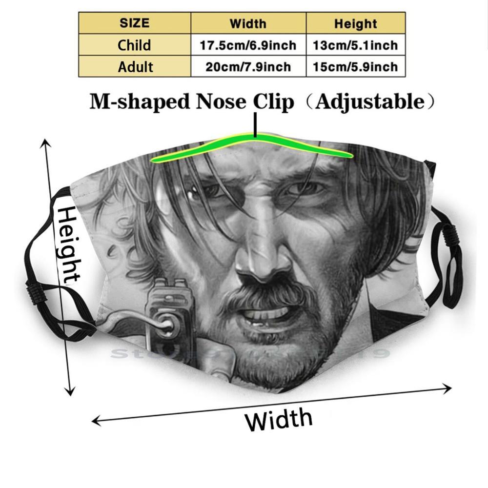 Изображение товара: Многоразовая маска для рта John Wick Pm2.5 с принтом «сделай сам», детская маска для рта John Wick Johnwick John Wick Keanu Reeves