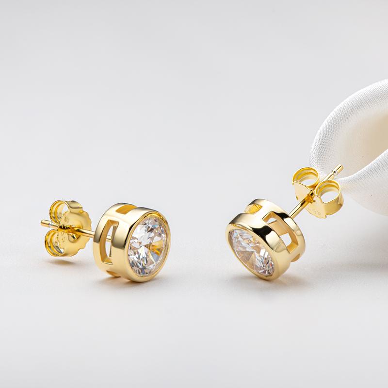 Изображение товара: Ювелирные изделия LESF, 1 карат муассанит, бриллиантовые серьги-гвоздики для помолвки из серебра 925 пробы, Классический круглый подарок для помолвки