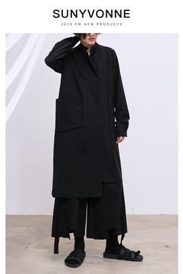 Изображение товара: Autumn and winter new style home-made minority design dark department asymmetrical long shirt jacket
