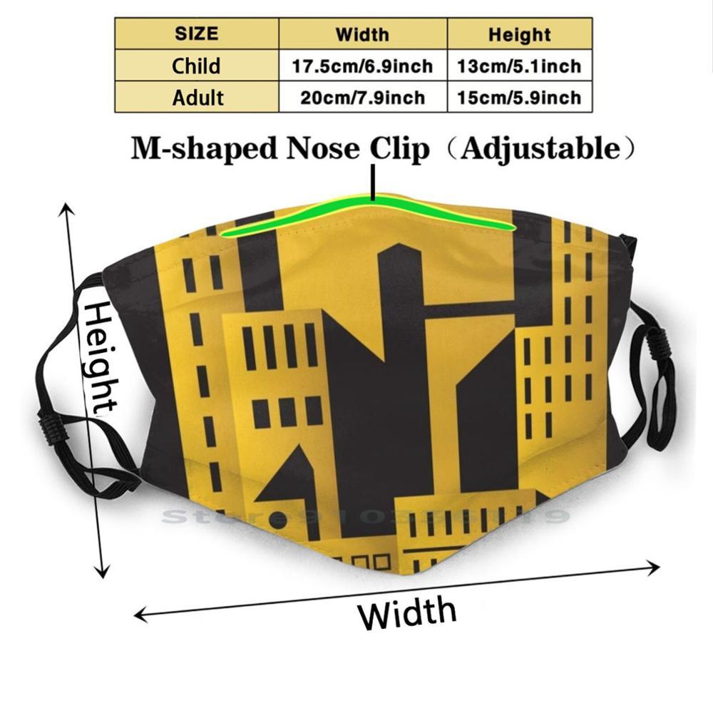 Изображение товара: Золотой город арт-деко многоразовые рот маска для лица с фильтры с проектом золотой город в стиле ретро Винтаж городской золотой на рабочий стол