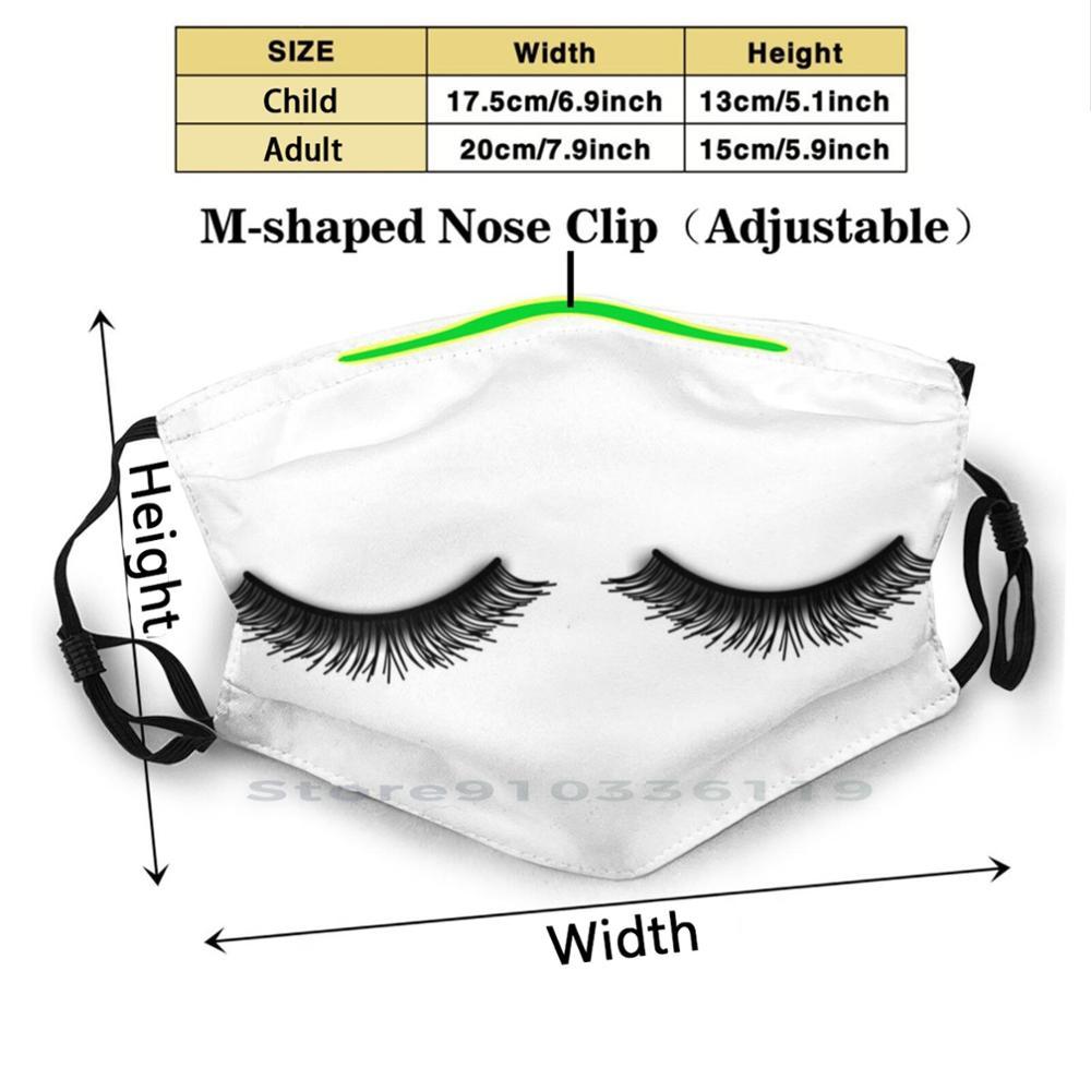 Изображение товара: Красивые ресницы с принтом, многоразовая маска для ресниц с фильтром Pm2.5, «сделай сам», маска для рта, Детские ресницы, тушь для ресниц, красота