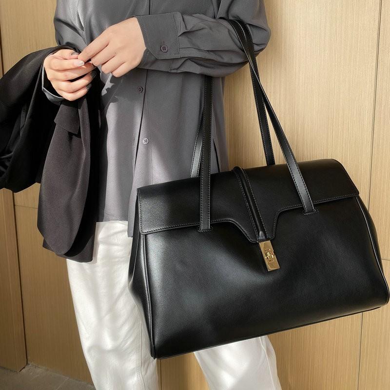 Изображение товара: Женская сумка из коровьей спилковой кожи, винтажная однотонная деловая сумка-тоут на одно плечо, 2022