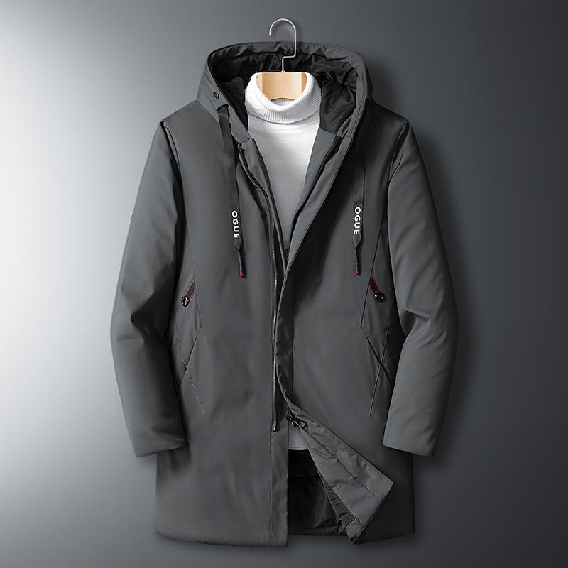 Изображение товара: Мужская Зимняя парка с большими карманами, однотонная Повседневная куртка с капюшоном, 2 цвета, утепленная и теплая верхняя одежда с капюшоном, Размер 7XL, 2022