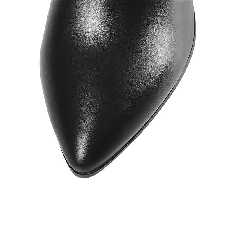 Изображение товара: Женские сапоги с острым носком на высоком каблуке, из натуральной кожи