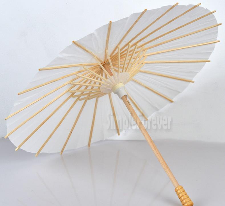 Изображение товара: 100 шт./лот, новинка, ручная работа, диаметр 60 см, простой белый цвет, китайские маленькие бумажные зонты, свадебные украшения, бесплатная доставка